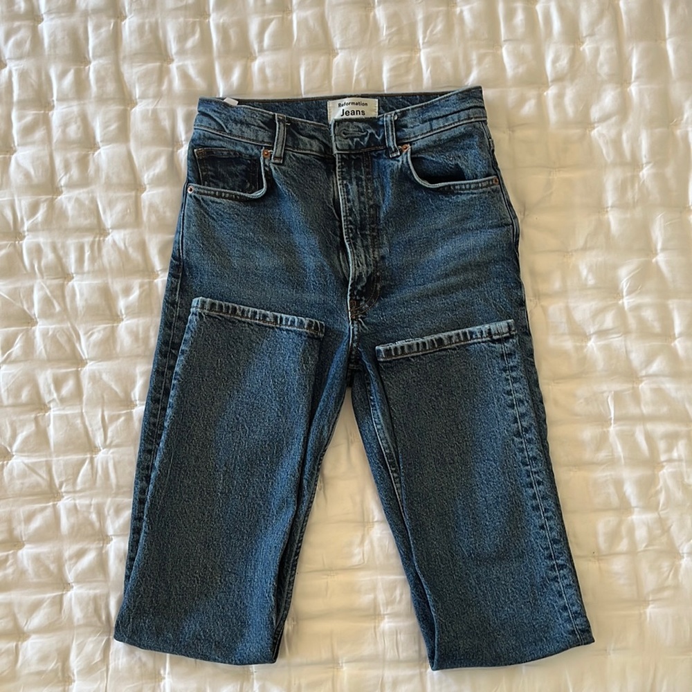 Reformation high rise straight leg jeans size 25